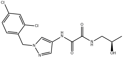 N'-[1-[(2,4-dichlorophenyl)methyl]pyrazol-4-yl]-N-[(2R)-2-hydroxypropyl]oxamide Structural