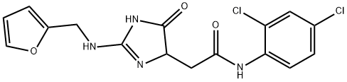 N-(2,4-dichlorophenyl)-2-[2-(furan-2-ylmethylamino)-5-oxo-1,4-dihydroimidazol-4-yl]acetamide Structural