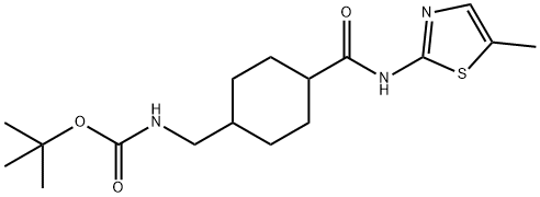 tert-butyl N-[[4-[(5-methyl-1,3-thiazol-2-yl)carbamoyl]cyclohexyl]methyl]carbamate Structural
