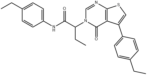 N-(4-ethylphenyl)-2-[5-(4-ethylphenyl)-4-oxothieno[2,3-d]pyrimidin-3-yl]butanamide Structural