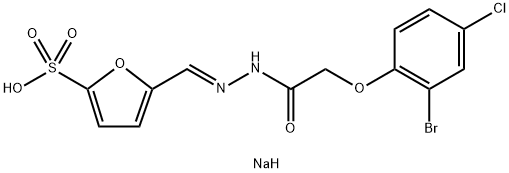 sodium 5-[(E)-[[2-(2-bromo-4-chlorophenoxy)acetyl]hydrazinylidene]methyl]furan-2-sulfonate Structural