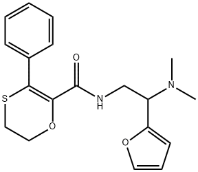 N-[2-(dimethylamino)-2-(furan-2-yl)ethyl]-5-phenyl-2,3-dihydro-1,4-oxathiine-6-carboxamide Structural
