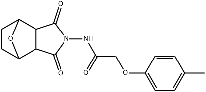 N-(1,3-dioxo-3a,4,5,6,7,7a-hexahydro-octahydro-1H-4,7-epoxyisoindol-2-yl)-2-(4-methylphenoxy)acetamide Structural