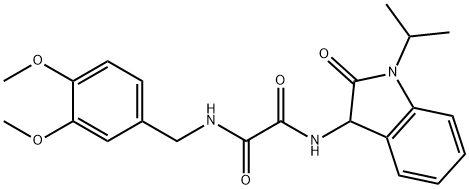 N-[(3,4-dimethoxyphenyl)methyl]-N'-(2-oxo-1-propan-2-yl-3H-indol-3-yl)oxamide Structural