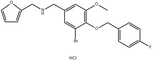 N-[[3-bromo-4-[(4-fluorophenyl)methoxy]-5-methoxyphenyl]methyl]-1-(furan-2-yl)methanamine hydrochloride Structural