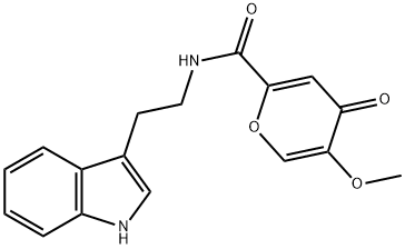 N-[2-(1H-indol-3-yl)ethyl]-5-methoxy-4-oxopyran-2-carboxamide Structural