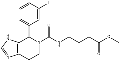 methyl 4-[[4-(3-fluorophenyl)-1,4,6,7-tetrahydroimidazo[4,5-c]pyridine-5-carbonyl]amino]butanoate Structural