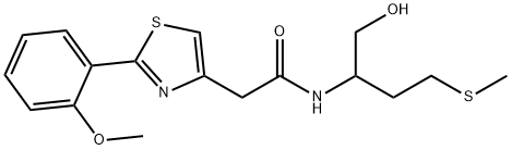 N-(1-hydroxy-4-methylsulfanylbutan-2-yl)-2-[2-(2-methoxyphenyl)-1,3-thiazol-4-yl]acetamide Structural