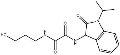 N-(3-hydroxypropyl)-N'-(2-oxo-1-propan-2-yl-3H-indol-3-yl)oxamide Structural