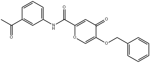 N-(3-acetylphenyl)-4-oxo-5-phenylmethoxypyran-2-carboxamide Structural
