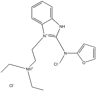 diethyl-[2-[2-(furan-2-ylmethylamino)-3H-benzimidazol-1-ium-1-yl]ethyl]azanium dichloride Structural