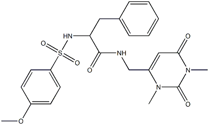 N-[(1,3-dimethyl-2,6-dioxopyrimidin-4-yl)methyl]-2-[(4-methoxyphenyl)sulfonylamino]-3-phenylpropanamide Structural
