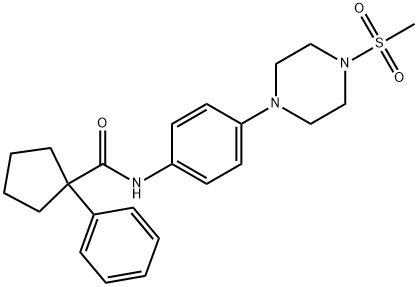N-[4-(4-methylsulfonylpiperazin-1-yl)phenyl]-1-phenylcyclopentane-1-carboxamide Structural