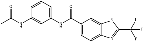 N-(3-acetamidophenyl)-2-(trifluoromethyl)-1,3-benzothiazole-6-carboxamide Structural