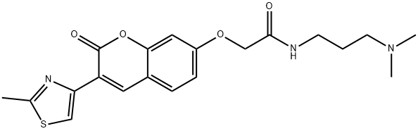 N-[3-(dimethylamino)propyl]-2-[3-(2-methyl-1,3-thiazol-4-yl)-2-oxochromen-7-yl]oxyacetamide Structural