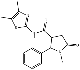 N-(4,5-dimethyl-1,3-thiazol-2-yl)-1-methyl-5-oxo-2-phenylpyrrolidine-3-carboxamide Structural