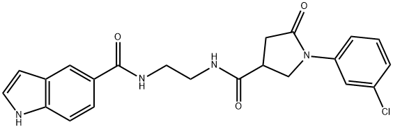 N-[2-[[1-(3-chlorophenyl)-5-oxopyrrolidine-3-carbonyl]amino]ethyl]-1H-indole-5-carboxamide Structural