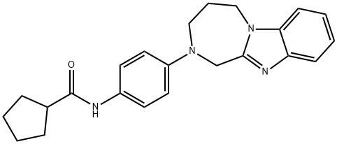 N-[4-(1,3,4,5-tetrahydro-[1,4]diazepino[1,2-a]benzimidazol-2-yl)phenyl]cyclopentanecarboxamide Structural