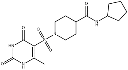 N-cyclopentyl-1-[(6-methyl-2,4-dioxo-1H-pyrimidin-5-yl)sulfonyl]piperidine-4-carboxamide Structural