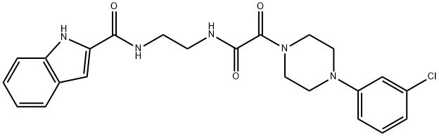 N-[2-[[2-[4-(3-chlorophenyl)piperazin-1-yl]-2-oxoacetyl]amino]ethyl]-1H-indole-2-carboxamide Structural