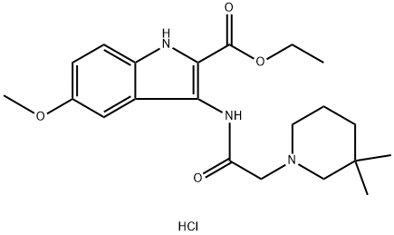 ethyl 3-[[2-(3,3-dimethylpiperidin-1-yl)acetyl]amino]-5-methoxy-1H-indole-2-carboxylate hydrochloride Structural