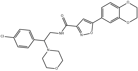 N-[2-(4-chlorophenyl)-2-morpholin-4-ylethyl]-5-(2,3-dihydro-1,4-benzodioxin-6-yl)-1,2-oxazole-3-carboxamide Structural