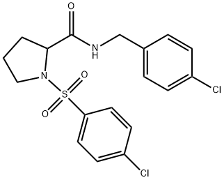 N-[(4-chlorophenyl)methyl]-1-(4-chlorophenyl)sulfonylpyrrolidine-2-carboxamide Structural