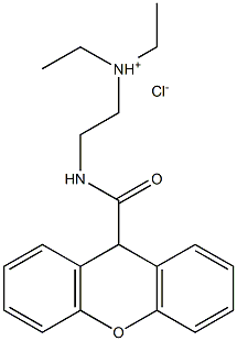 diethyl-[2-(9H-xanthene-9-carbonylamino)ethyl]azanium chloride Structural