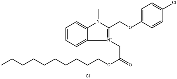 decyl 2-[2-[(4-chlorophenoxy)methyl]-3-methylbenzimidazol-3-ium-1-yl]acetate chloride Structural
