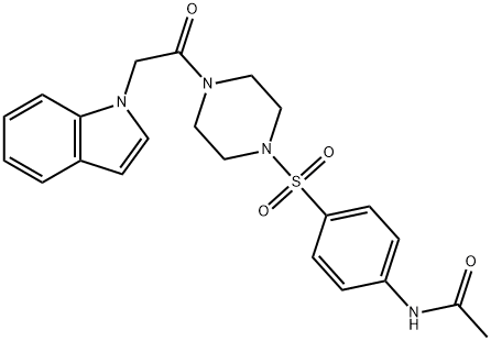 N-[4-[4-(2-indol-1-ylacetyl)piperazin-1-yl]sulfonylphenyl]acetamide Structural