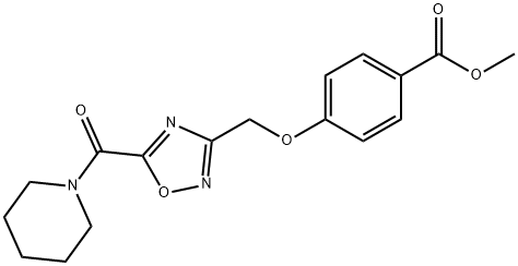 methyl 4-[[5-(piperidine-1-carbonyl)-1,2,4-oxadiazol-3-yl]methoxy]benzoate Structural