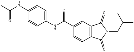 N-(4-acetamidophenyl)-2-(2-methylpropyl)-1,3-dioxoisoindole-5-carboxamide Structural