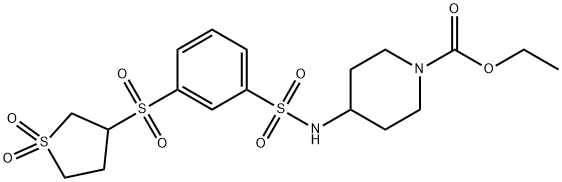 ethyl 4-[[3-(1,1-dioxothiolan-3-yl)sulfonylphenyl]sulfonylamino]piperidine-1-carboxylate Structural