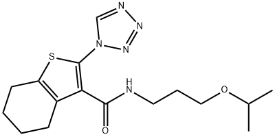N-(3-propan-2-yloxypropyl)-2-(tetrazol-1-yl)-4,5,6,7-tetrahydro-1-benzothiophene-3-carboxamide Structural