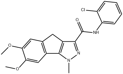 N-(2-chlorophenyl)-6,7-dimethoxy-1-methyl-4H-indeno[1,2-c]pyrazole-3-carboxamide Structural