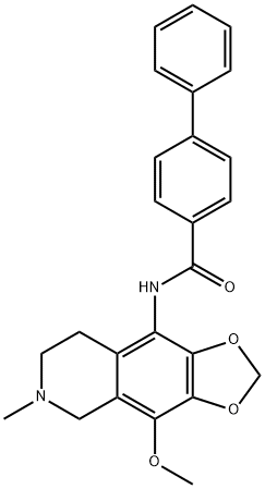 N-(4-methoxy-6-methyl-7,8-dihydro-5H-[1,3]dioxolo[4,5-g]isoquinolin-9-yl)-4-phenylbenzamide Structural