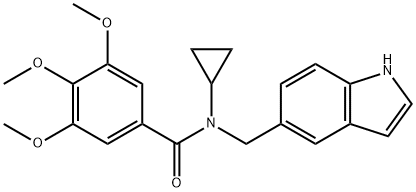 N-cyclopropyl-N-(1H-indol-5-ylmethyl)-3,4,5-trimethoxybenzamide Structural