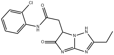 N-(2-chlorophenyl)-2-(2-ethyl-5-oxo-1,6-dihydroimidazo[1,2-b][1,2,4]triazol-6-yl)acetamide Structural