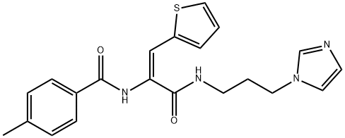 N-[(E)-3-(3-imidazol-1-ylpropylamino)-3-oxo-1-thiophen-2-ylprop-1-en-2-yl]-4-methylbenzamide Structural