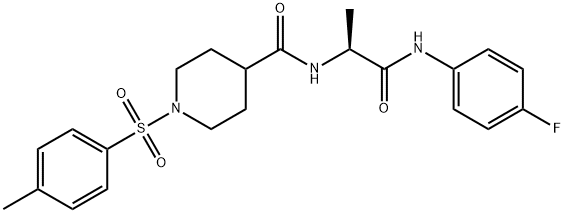 N-[(2S)-1-(4-fluoroanilino)-1-oxopropan-2-yl]-1-(4-methylphenyl)sulfonylpiperidine-4-carboxamide Structural
