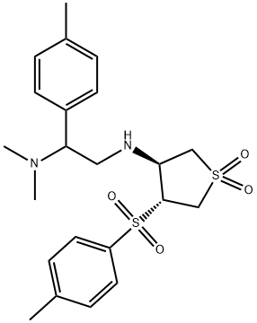 N,N-dimethyl-1-(4-methylphenyl)-N'-[(3S,4R)-4-(4-methylphenyl)sulfonyl-1,1-dioxothiolan-3-yl]ethane-1,2-diamine Structural