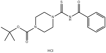 tert-butyl 4-(benzoylcarbamothioyl)piperazine-1-carboxylate hydrochloride Structural