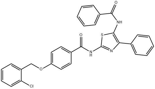 N-(5-benzamido-4-phenyl-1,3-thiazol-2-yl)-4-[(2-chlorophenyl)methoxy]benzamide Structural