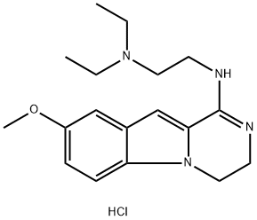 diethyl-[2-[(8-methoxy-3,4-dihydro-2H-pyrazino[1,2-a]indol-5-ium-1-yl)amino]ethyl]azanium dichloride Structural