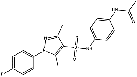 N-[4-[[1-(4-fluorophenyl)-3,5-dimethylpyrazol-4-yl]sulfonylamino]phenyl]acetamide Structural