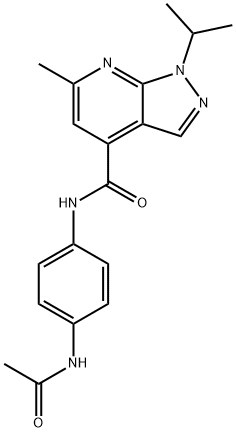 N-(4-acetamidophenyl)-6-methyl-1-propan-2-ylpyrazolo[3,4-b]pyridine-4-carboxamide Structural