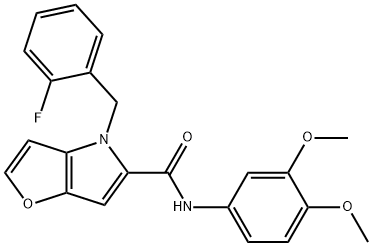 N-(3,4-dimethoxyphenyl)-4-[(2-fluorophenyl)methyl]furo[3,2-b]pyrrole-5-carboxamide Structural
