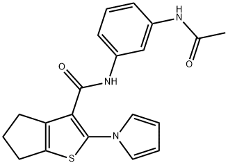 N-(3-acetamidophenyl)-2-pyrrol-1-yl-5,6-dihydro-4H-cyclopenta[b]thiophene-3-carboxamide Structural