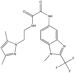 N-[2-(3,5-dimethylpyrazol-1-yl)ethyl]-N'-[1-methyl-2-(trifluoromethyl)benzimidazol-5-yl]oxamide Structural