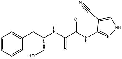 N-(4-cyano-1H-pyrazol-5-yl)-N'-[(2S)-1-hydroxy-3-phenylpropan-2-yl]oxamide Structural